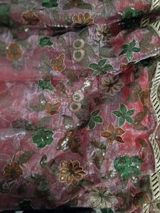 Beautiful delicate Organza embroidery saree