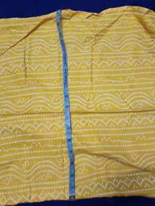 Yellow Cotton Bandhani Kurta