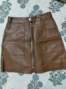 A Mini Leather Skirt