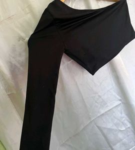 URBANIC Asymmetric Black Crop Top
