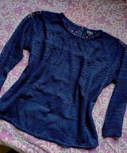 Elegant Navy Lace Top