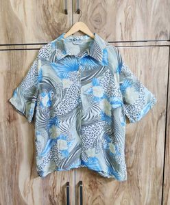 Grey Printed Shirt Size-44