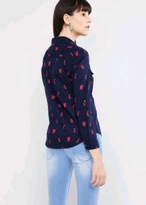 Navy Printed Shirt