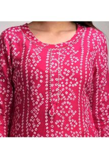 Pink &amp; White Printed Kurta Set
