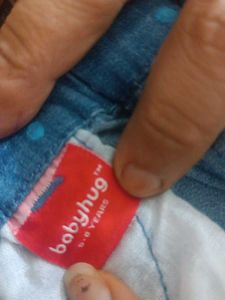 Girl&#39;s Denim Polka Dot Pants