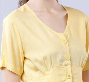 Yellow Button-Up Top