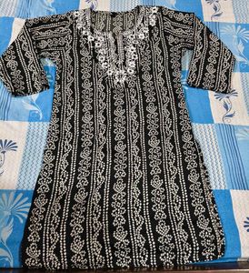 Elegant Black Batik Print Kurta