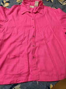 PINK BUTTON-DOWN TOP