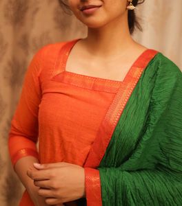Orange &amp; Green Salwar Kameez set