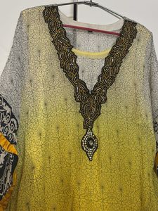 Yellow black Kaaftan with inner