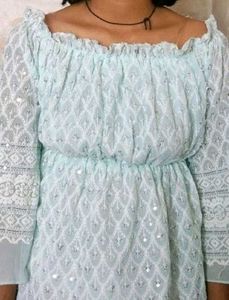Glittery Green Top.