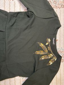Green Embellished Top