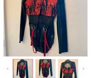 Leather &amp; Sequin Bodysuit