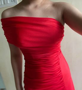 Red Floor Length Dress