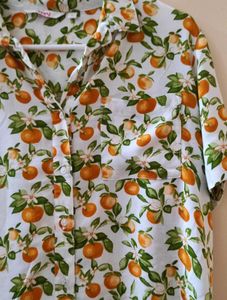 Floral Print Short Sleeve Button-Up