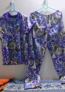 Floral Printed Night Dress For Girls