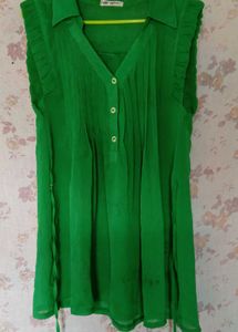 Green top, stretchable top,crop top jacket,check s