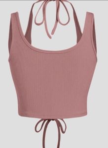 Ribbed Lace-Up Tank Top