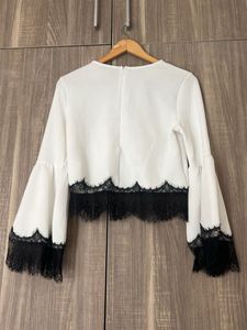 Lace Detail Bell Sleeve Top