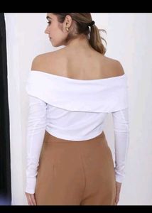 Chic White Off-Shoulder Crop Top
