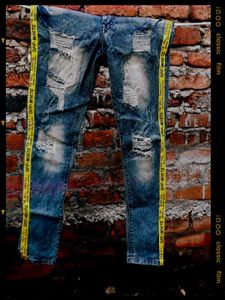 Off-White Inspired Distressed Jeans