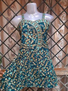 Green Embroidery Top