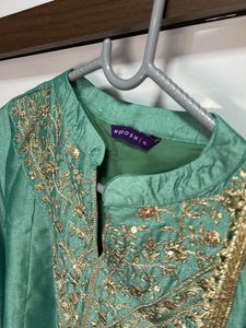 Elegant Teal Kurta Palazzo Dupatta Set