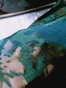 new brasso olive Green Printed Saree