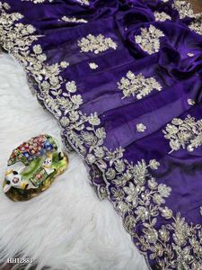 Silk Embroidery Saree With Stitch Blouse