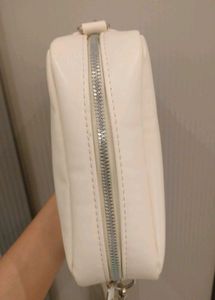 Stylish White Crossbody Sling Bag with Mini Utilit