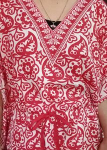 Red Printed Kaftan