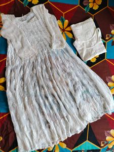 Combo Of 2 Chikankari Anarkali Kurtis With Inner