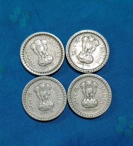 Fat Border 5 Rupees Coin Copper Nickel 4 Piece