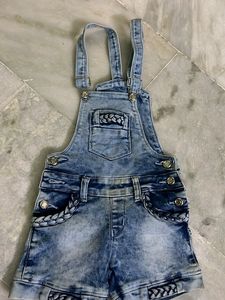 Blue Jumpsuit Shorts For Kids