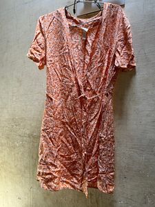 H&amp;m Orange Floral Rape On Tie Dress