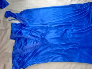 Royal Blue Satin Pajama Set
