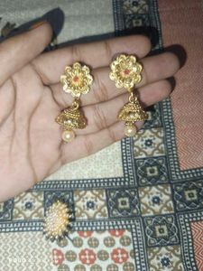 Gold-tone Jhumka Earrings