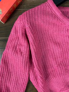 Korean Cute Pink Cropped Cardigan