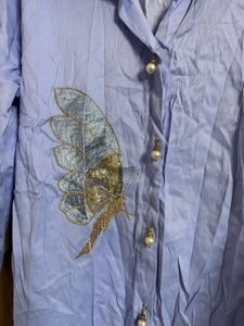 new Blue Embroidered co-ord set