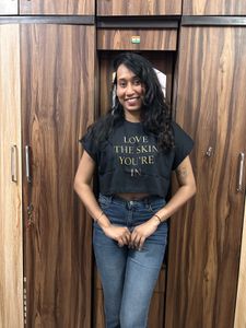 Stylish Graphic Print Crop Top