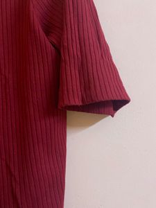 Maroon Ribbed Top - Women  (XXL)