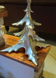 Vintage Pottery Barn Silver Chrome Christmas Tree