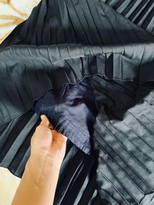 Metallic Black Maxi Skirt