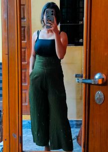 Shein Green Pinstripe Jumpsuit