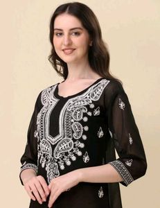 Black Chikankari Trending Kurti