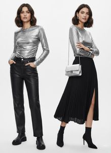 Silver Long Sleeve Top