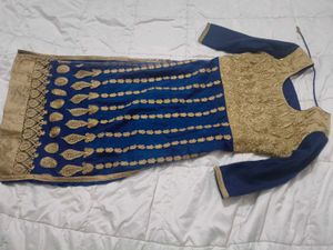 Elegant Blue &amp; Gold Kurta Set