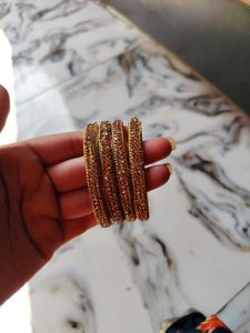 Partywear Bangles, Golden Shine Beads
