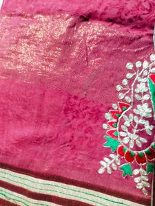 Purple Colour Party Wear Net Saree