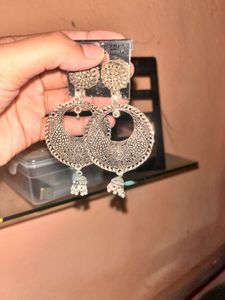 Silver Jhumka Earrings
